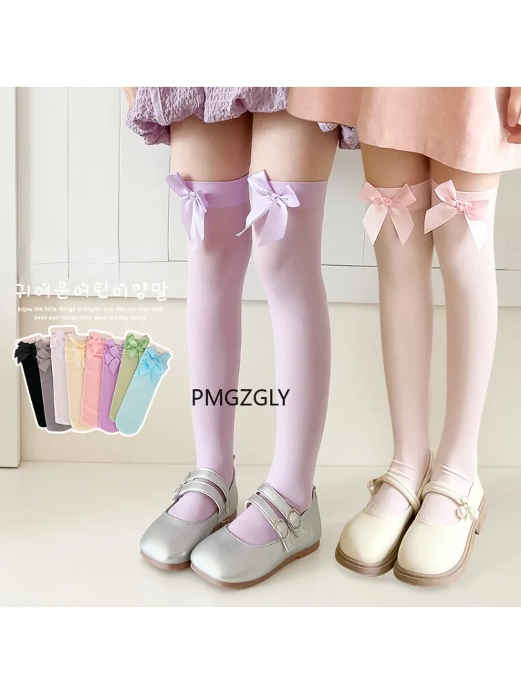 Thigh High Sock Stay Up - الفتيات جوارب * الوردي القوس جوارب