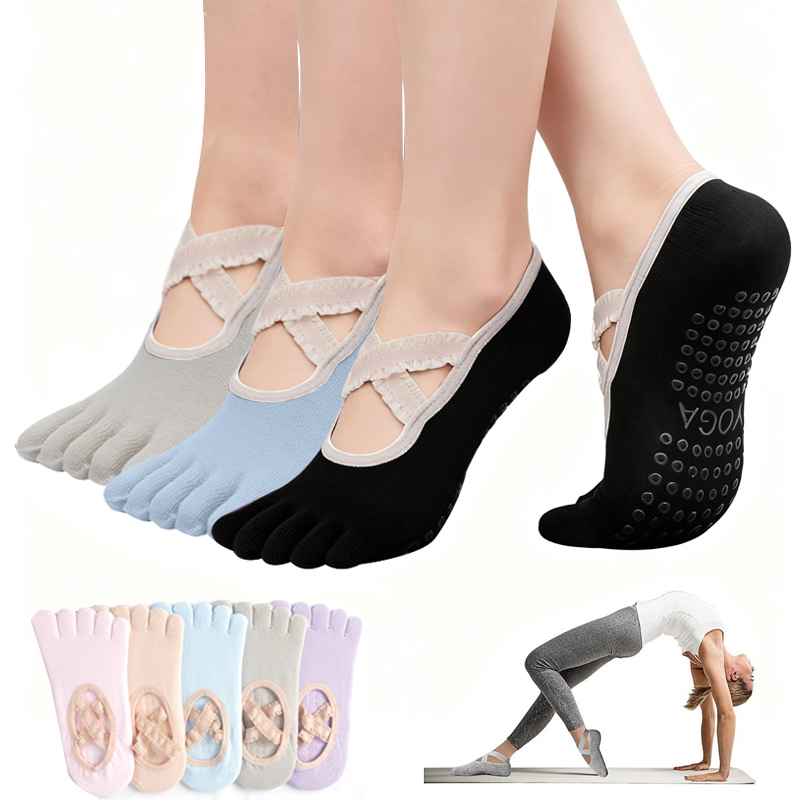 No Show Sock Women - جوارب بيلاتس نسائية مضادة للانزلاق، جوارب
