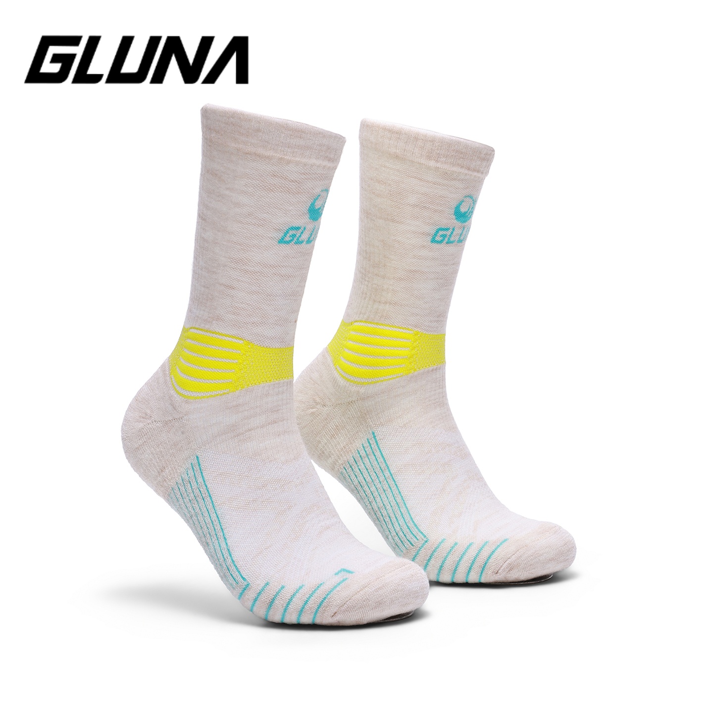 Wool Hiking Sock - جوارب رياضية GLUNA للمشي والجري، تمتص