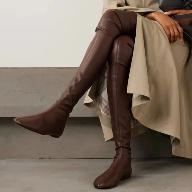 أحذية طويلة تصل إلى الفخذ من ا - مراجعة Boot Sock Slouchy وسعره