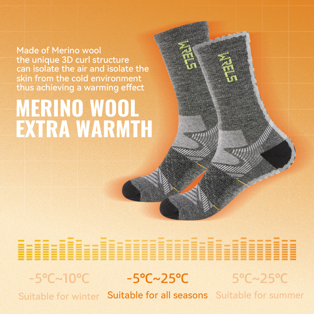 جوارب WRELS 1/2/3 أزواج من صوف - مراجعة Wool Hiking Sock وسعره