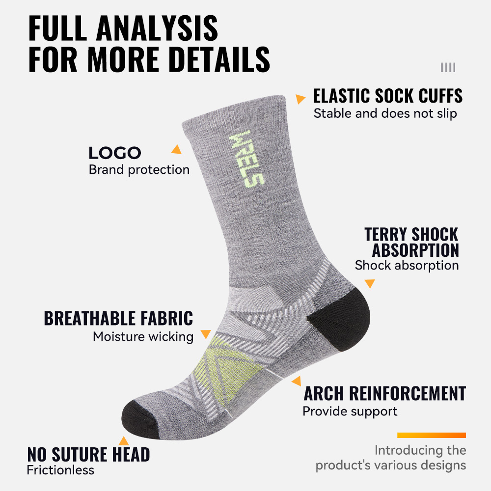 جوارب WRELS 1/2/3 أزواج من صوف - مراجعة Wool Hiking Sock وسعره