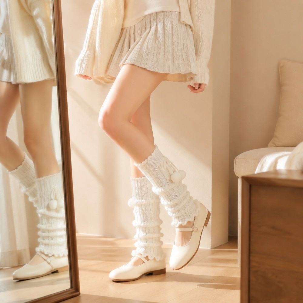 دفايات أرجل محبوكة بحواف مكشكش - مراجعة Boot Sock Slouchy وسعره